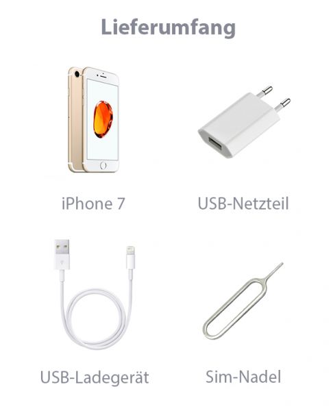 iPhone 7 32GB Gold Lieferumfang