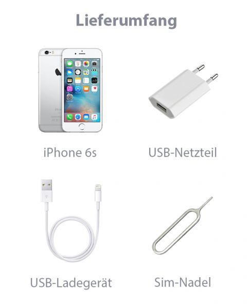 iPhone 6s 64GB Silber Lieferumfang