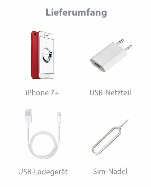iPhone 7 Plus 256GB Rot Lieferumfang