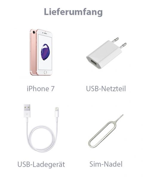 iPhone 7 32GB Rosegold Lieferumfang
