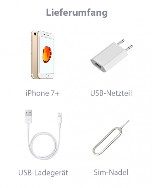 iPhone 7 Plus 128GB Gold Lieferumfang